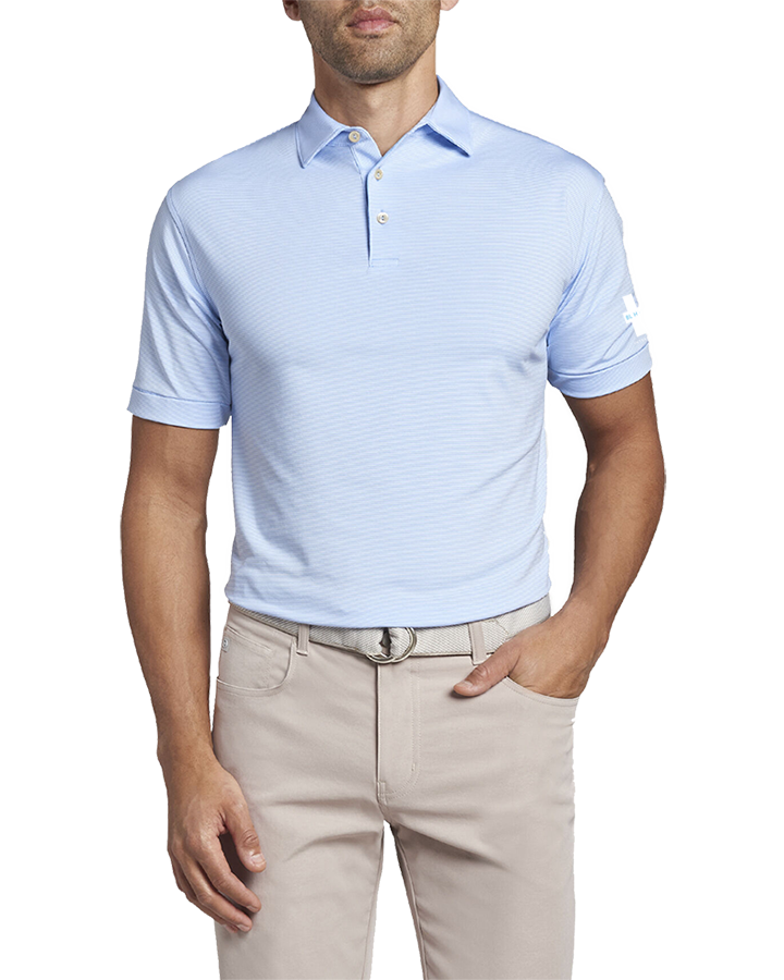 Peter Millar Stripe Performance Polo (Cottage Blue)