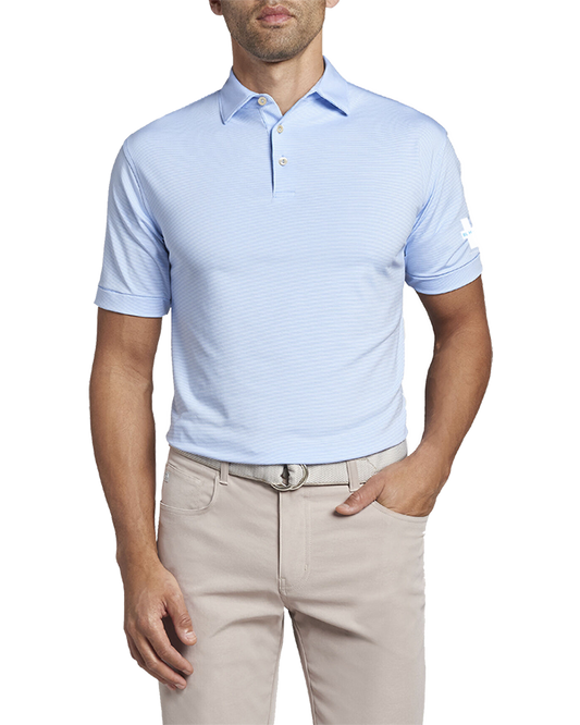 Peter Millar Stripe Performance Polo (Cottage Blue)