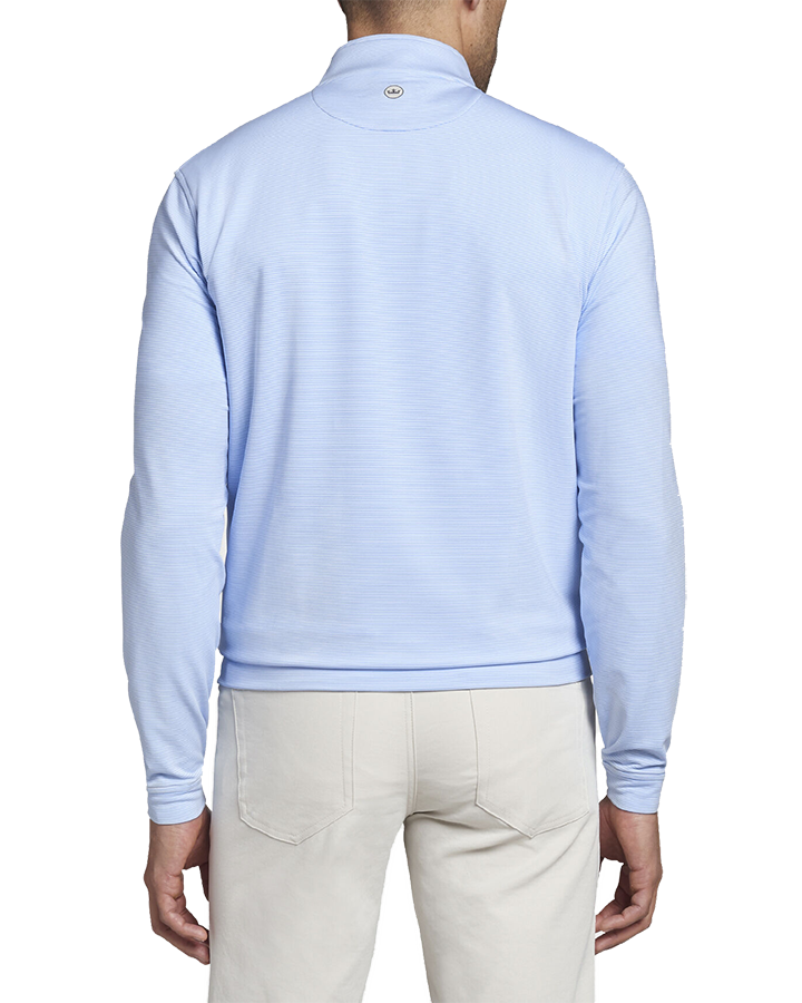 Peter Millar Mini-Stripe Stretch Loop Terry Quarter-Zip (Blue)